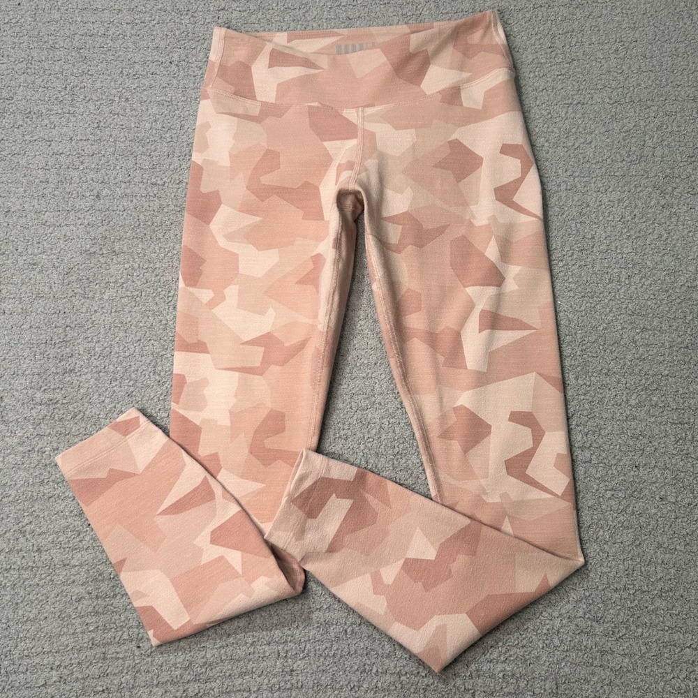 NOBULL Leggings Geometric Camo Medium Pink High Rise Athletic Gym Yoga